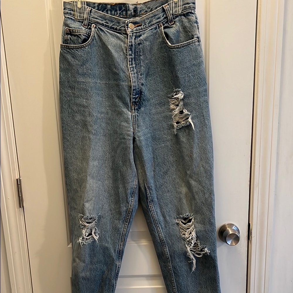 Dungarees Distressed Blue Jeans